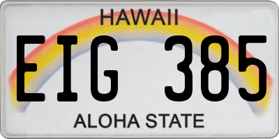 HI license plate EIG385