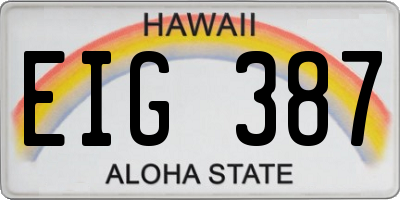 HI license plate EIG387