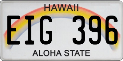HI license plate EIG396