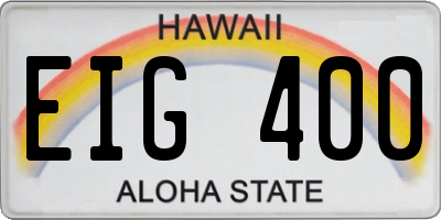 HI license plate EIG400