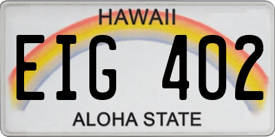HI license plate EIG402