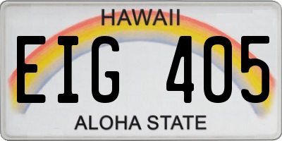 HI license plate EIG405