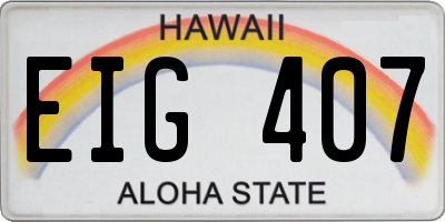 HI license plate EIG407