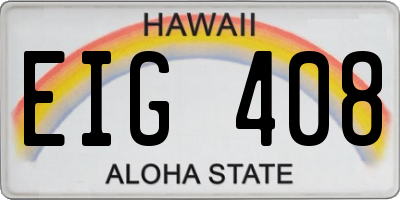HI license plate EIG408