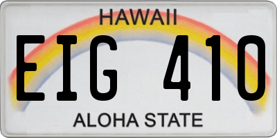 HI license plate EIG410