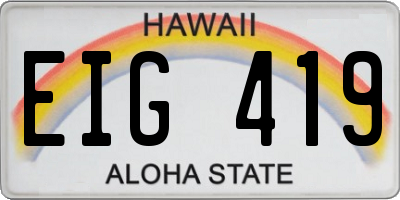 HI license plate EIG419