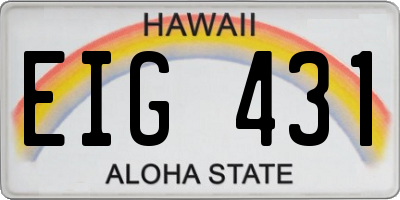 HI license plate EIG431