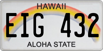 HI license plate EIG432