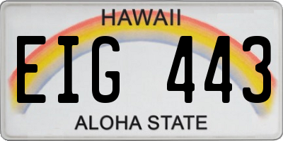 HI license plate EIG443
