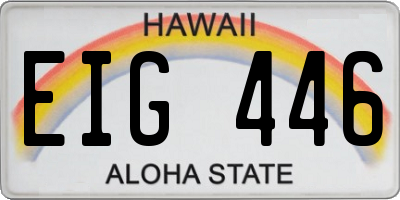 HI license plate EIG446
