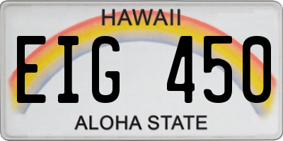 HI license plate EIG450
