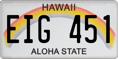 HI license plate EIG451
