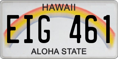 HI license plate EIG461
