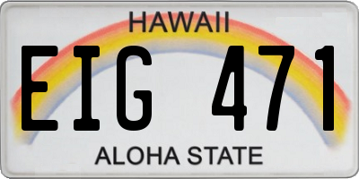 HI license plate EIG471