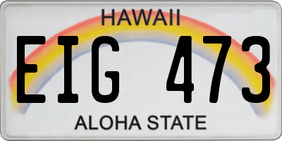 HI license plate EIG473
