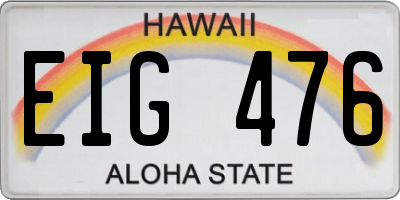 HI license plate EIG476
