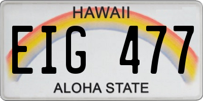 HI license plate EIG477