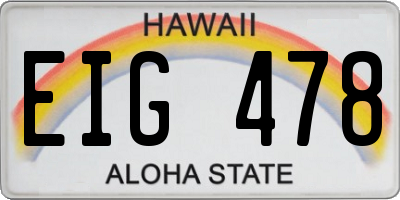 HI license plate EIG478