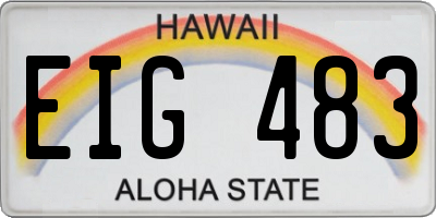 HI license plate EIG483
