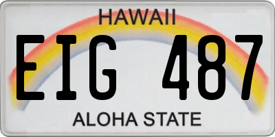 HI license plate EIG487