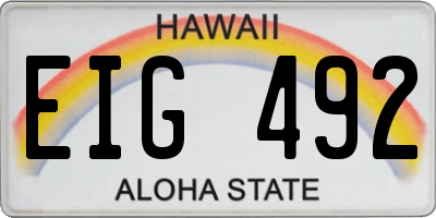 HI license plate EIG492