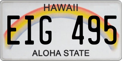 HI license plate EIG495