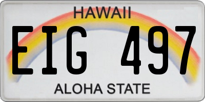 HI license plate EIG497