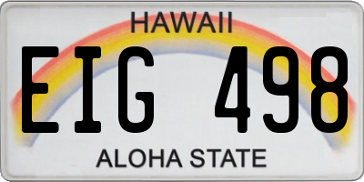 HI license plate EIG498