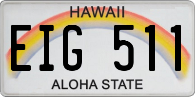 HI license plate EIG511