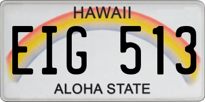 HI license plate EIG513