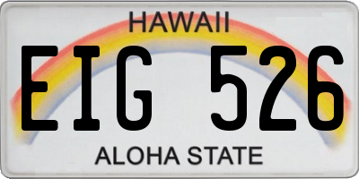HI license plate EIG526
