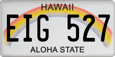 HI license plate EIG527