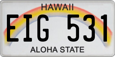 HI license plate EIG531