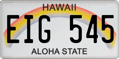 HI license plate EIG545