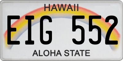 HI license plate EIG552