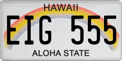 HI license plate EIG555