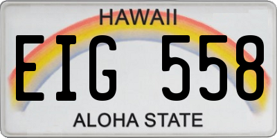 HI license plate EIG558
