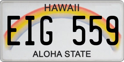 HI license plate EIG559