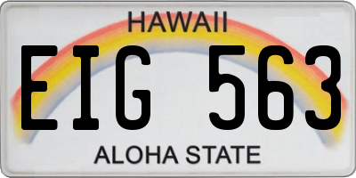 HI license plate EIG563
