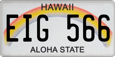HI license plate EIG566
