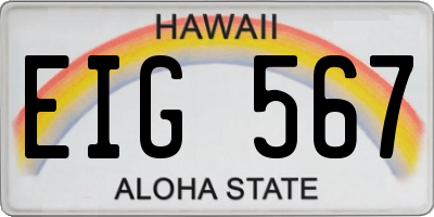HI license plate EIG567