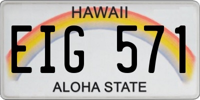 HI license plate EIG571