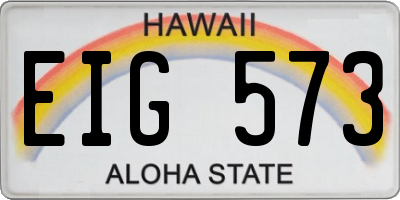 HI license plate EIG573