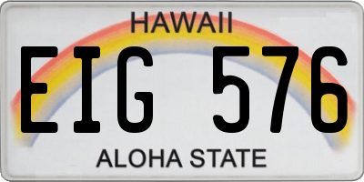 HI license plate EIG576