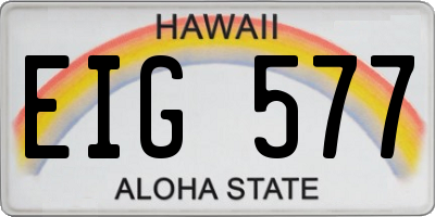 HI license plate EIG577