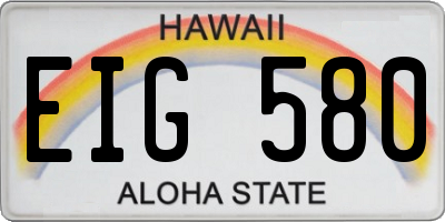 HI license plate EIG580