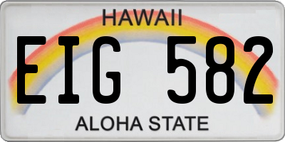 HI license plate EIG582