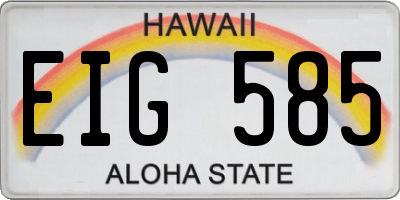HI license plate EIG585