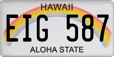 HI license plate EIG587