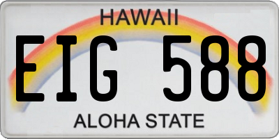 HI license plate EIG588